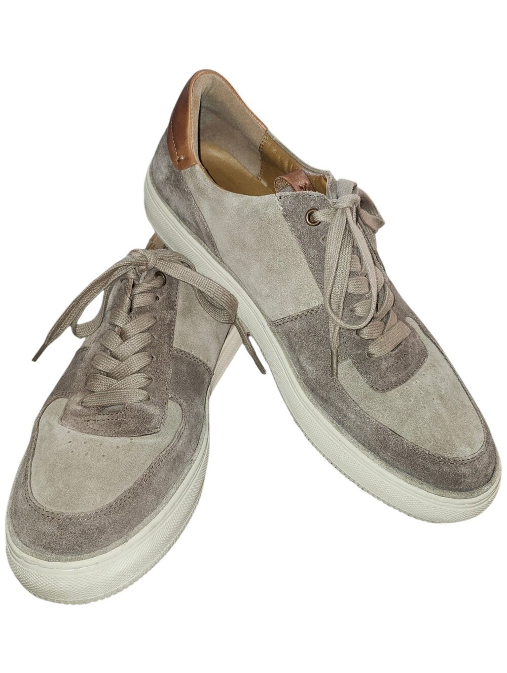 Frye Men's Astor Suede Court Low-Top Sneakers - Mushroom Taupe Grey Size 10.5